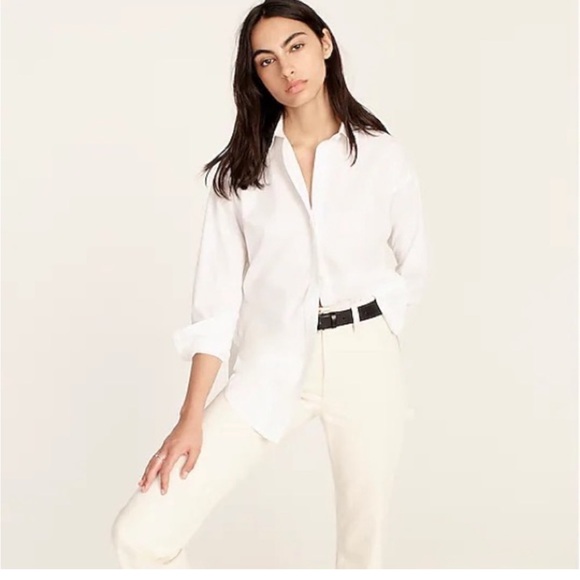 J. Crew Relaxed-fit crisp cotton poplin shirt, size 12 - Picture 1 of 3